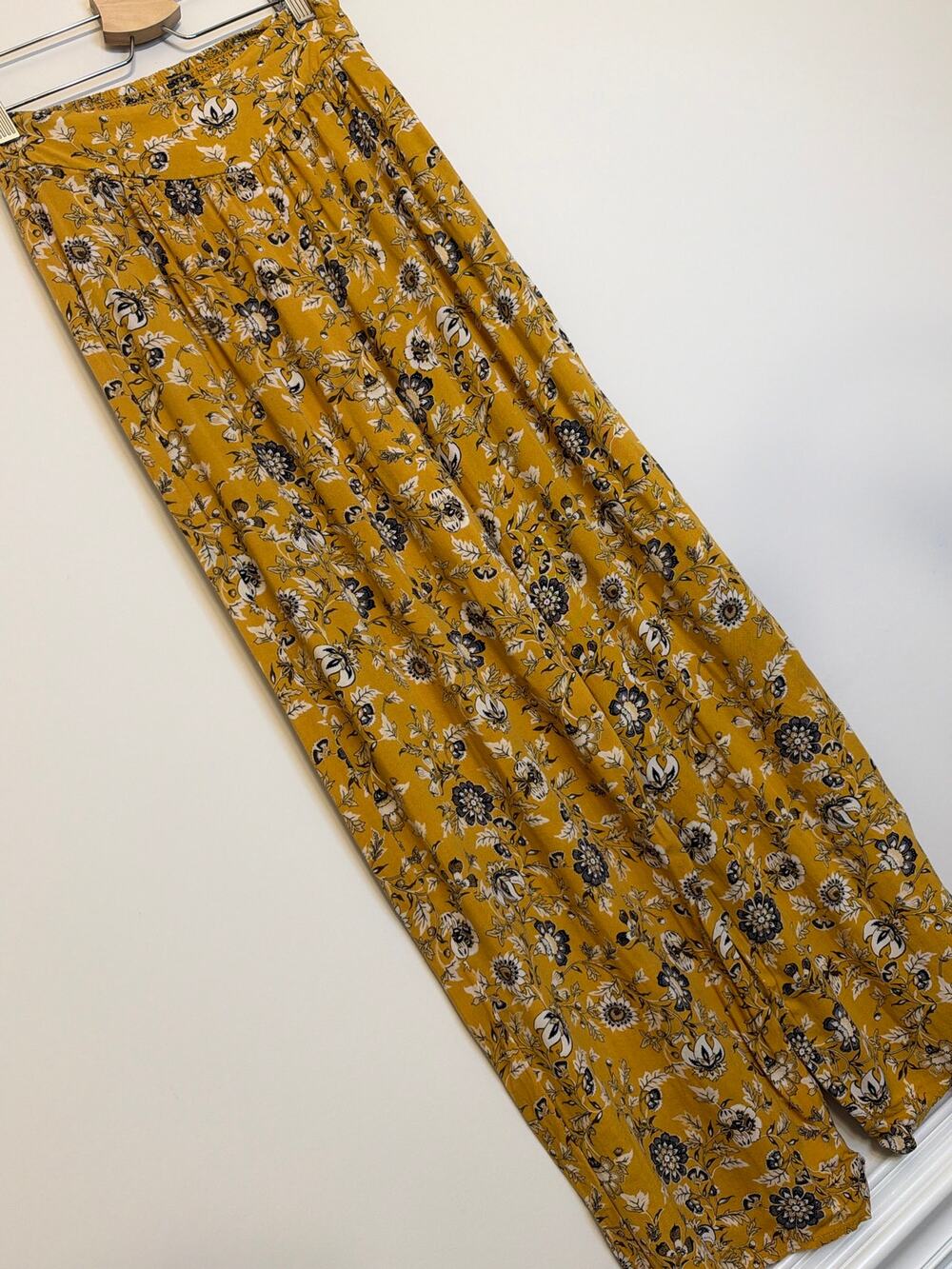 Live to be Spoiled Mustard Floral Wide Leg Pants XS